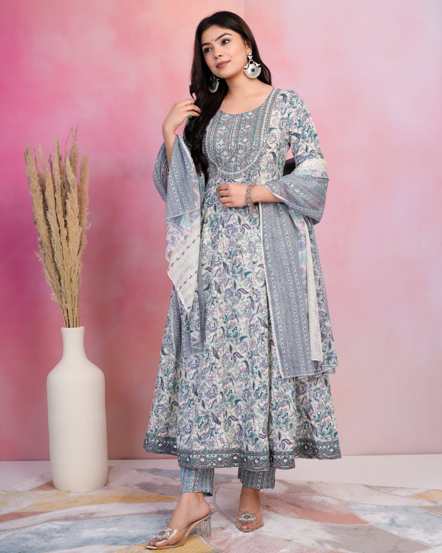 Cotton Anarkali Kurti Suit Set