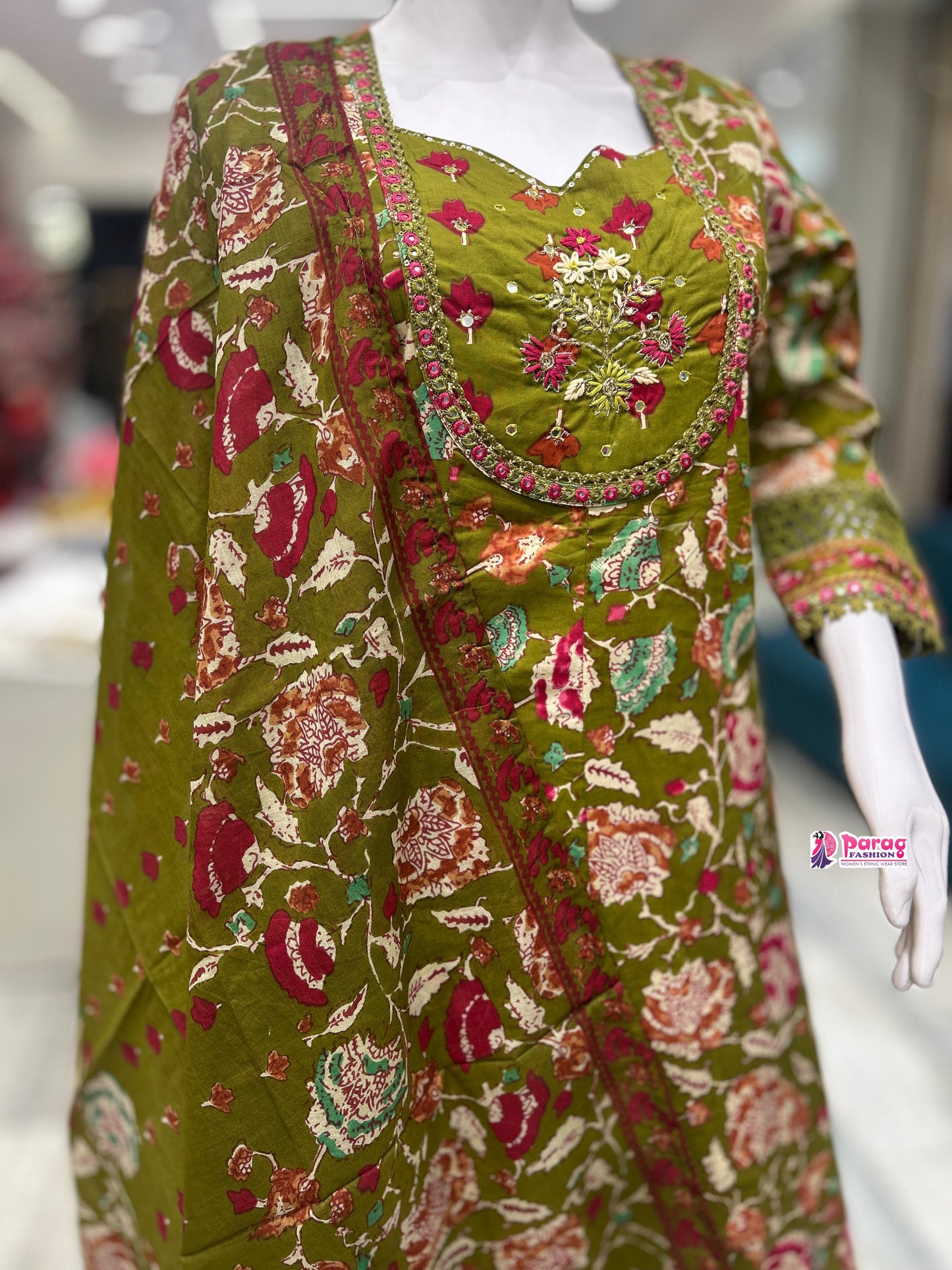 Cotton Anarkali Kurti Suit Set