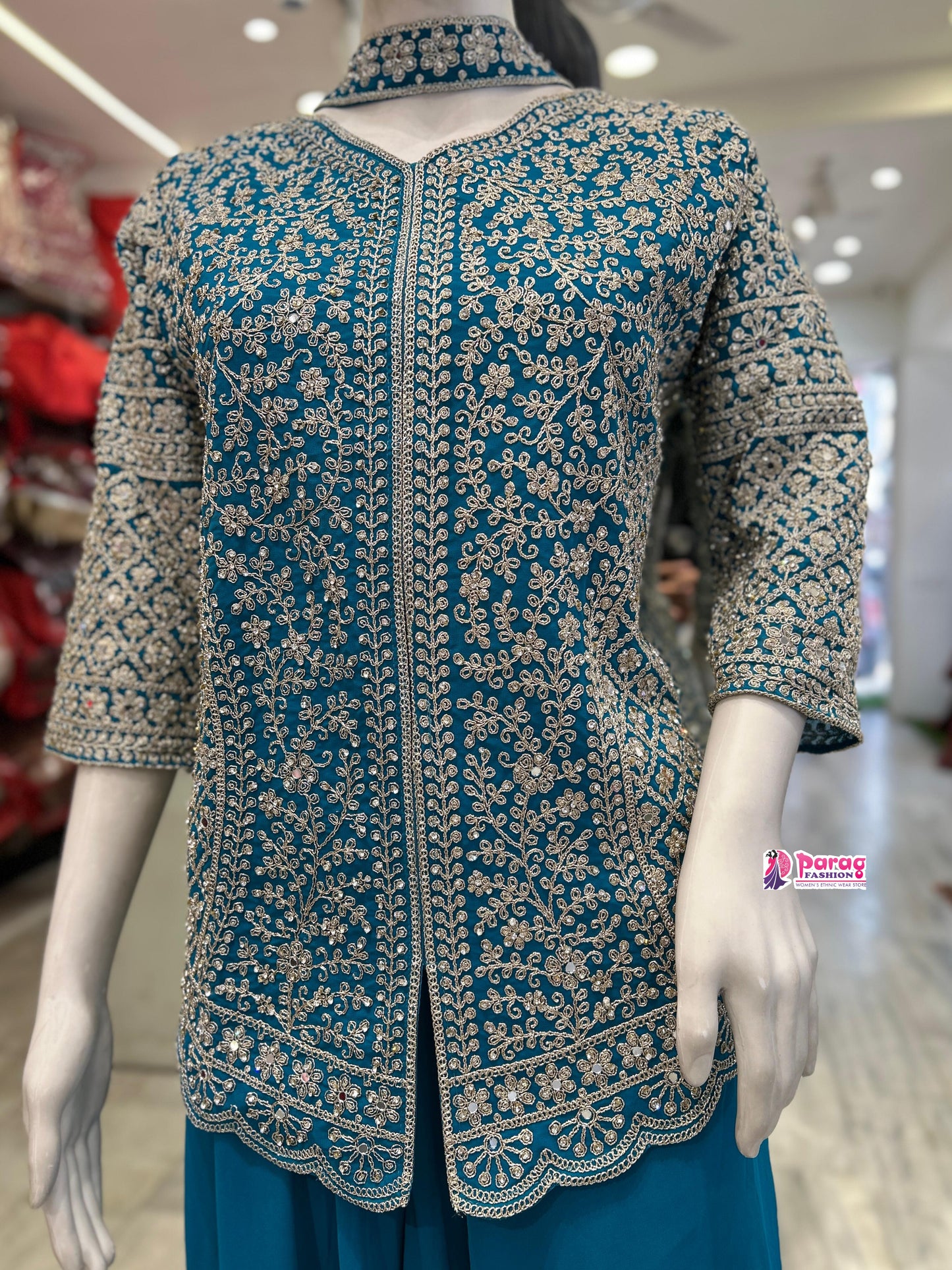 peplum kurti with palazzo set