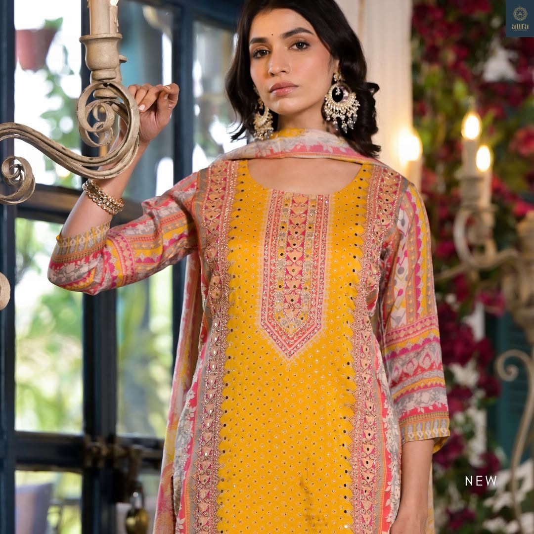 Dazzle at any party with our Organza Kurti Suit Set