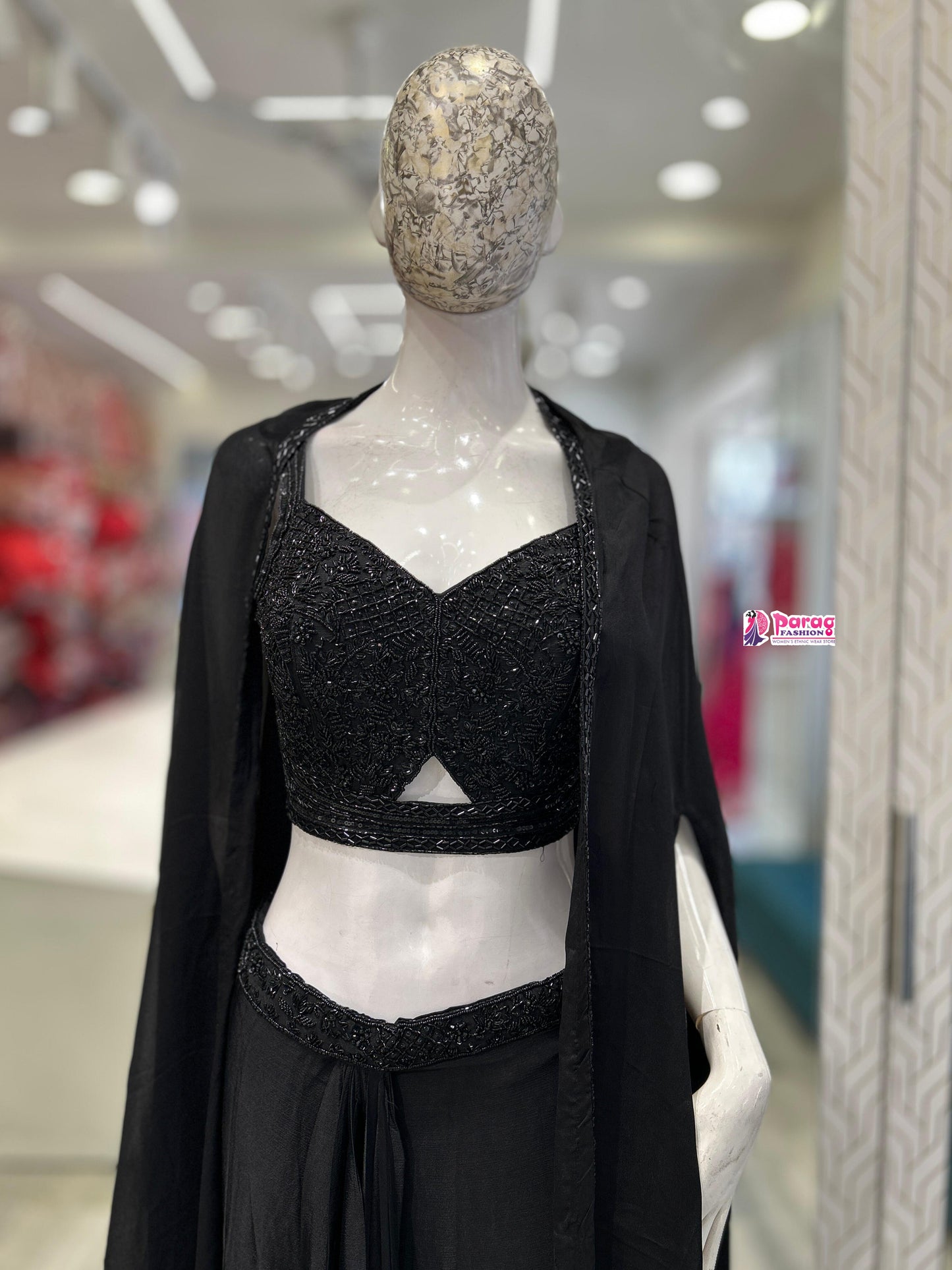 This Chinon crop top skirt set