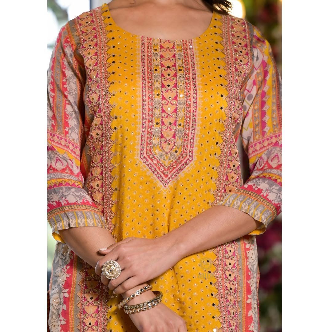Dazzle at any party with our Organza Kurti Suit Set