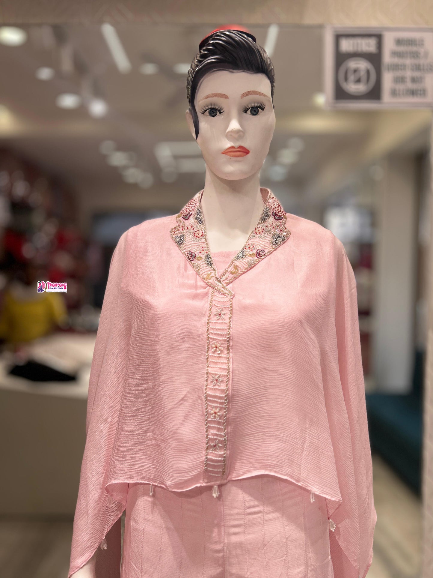 Chinon fabric Indo-Western set