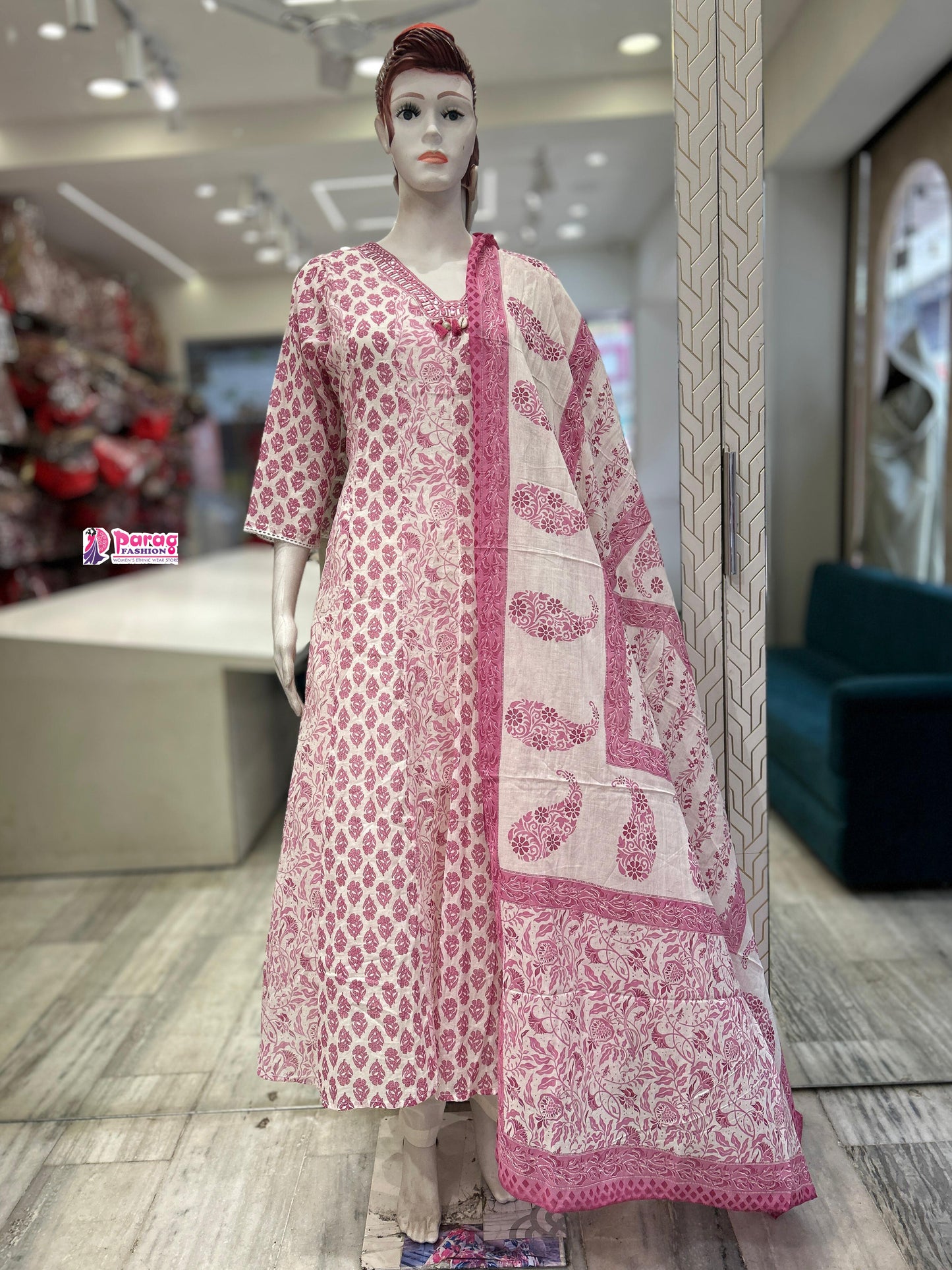 Cotton Anarkali Kurti Suit Set