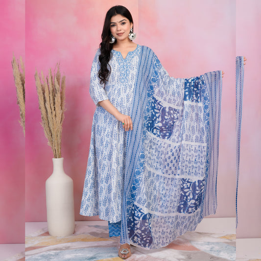 Cotton Anarkali Kurti Suit Set