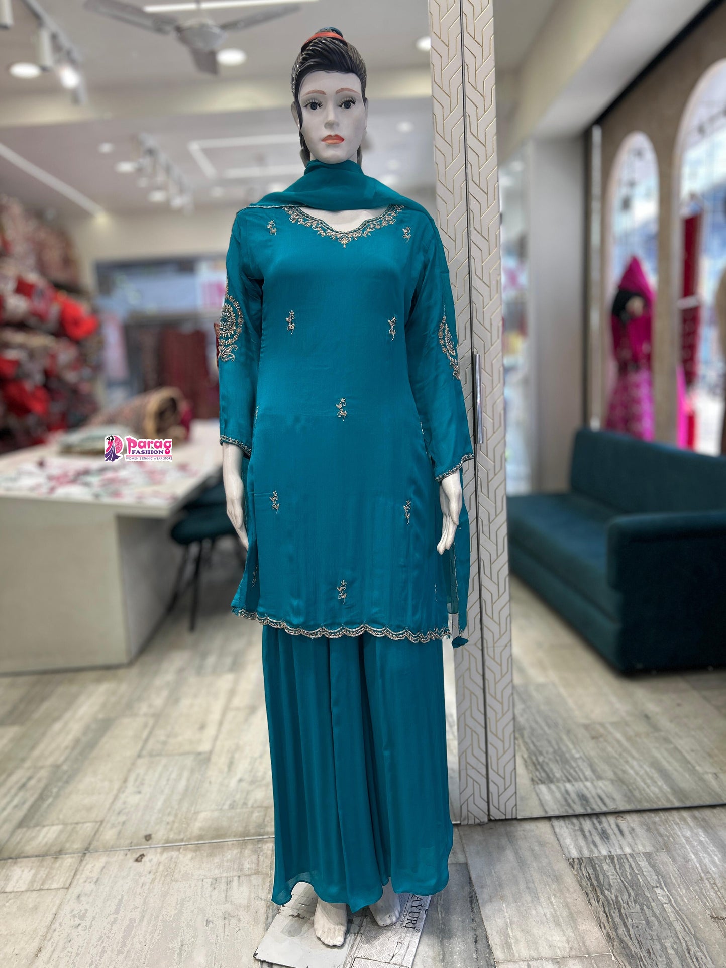 Chinon short Kurti Plazzo Set