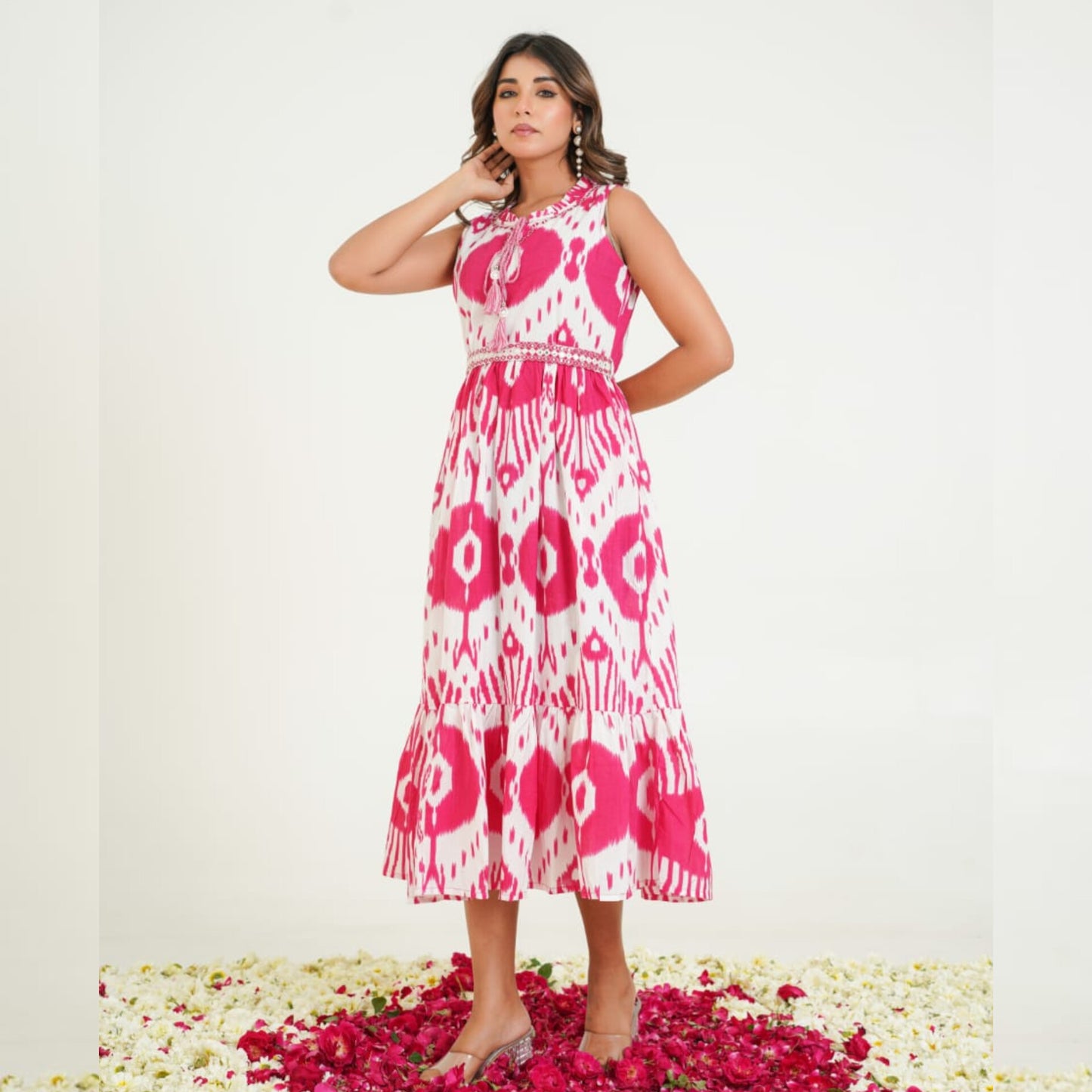 Cotton fabric Single Kurti Gher Set
