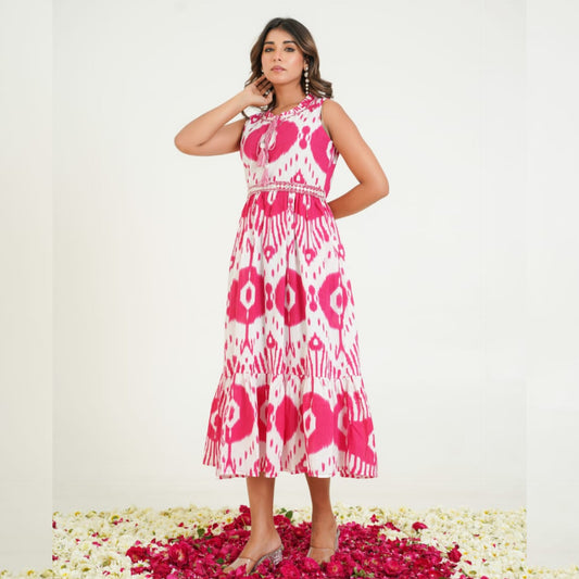 Cotton fabric Single Kurti Gher Set