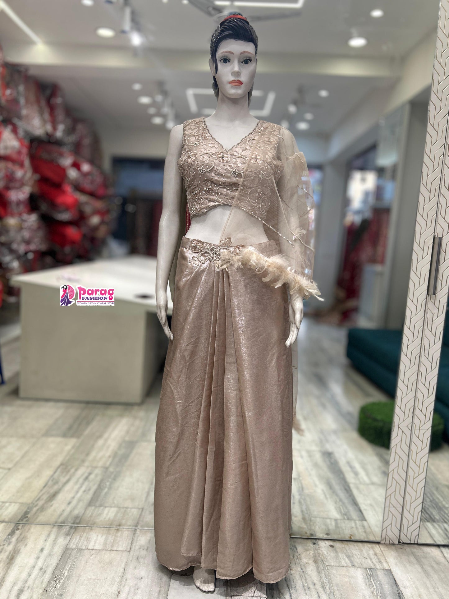 Shimar fabric crop top & skirt set