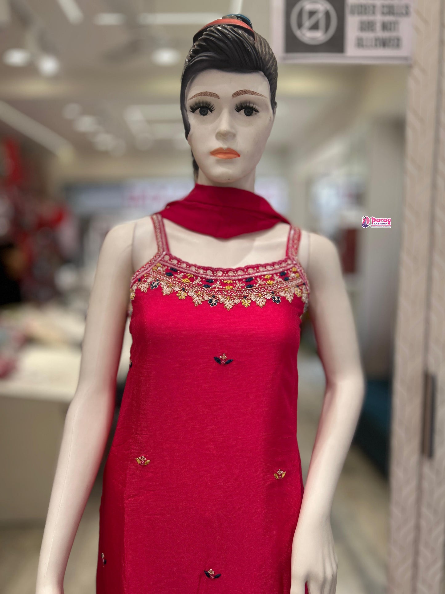 Chinon Fabric Short Kurti & Sharara Set