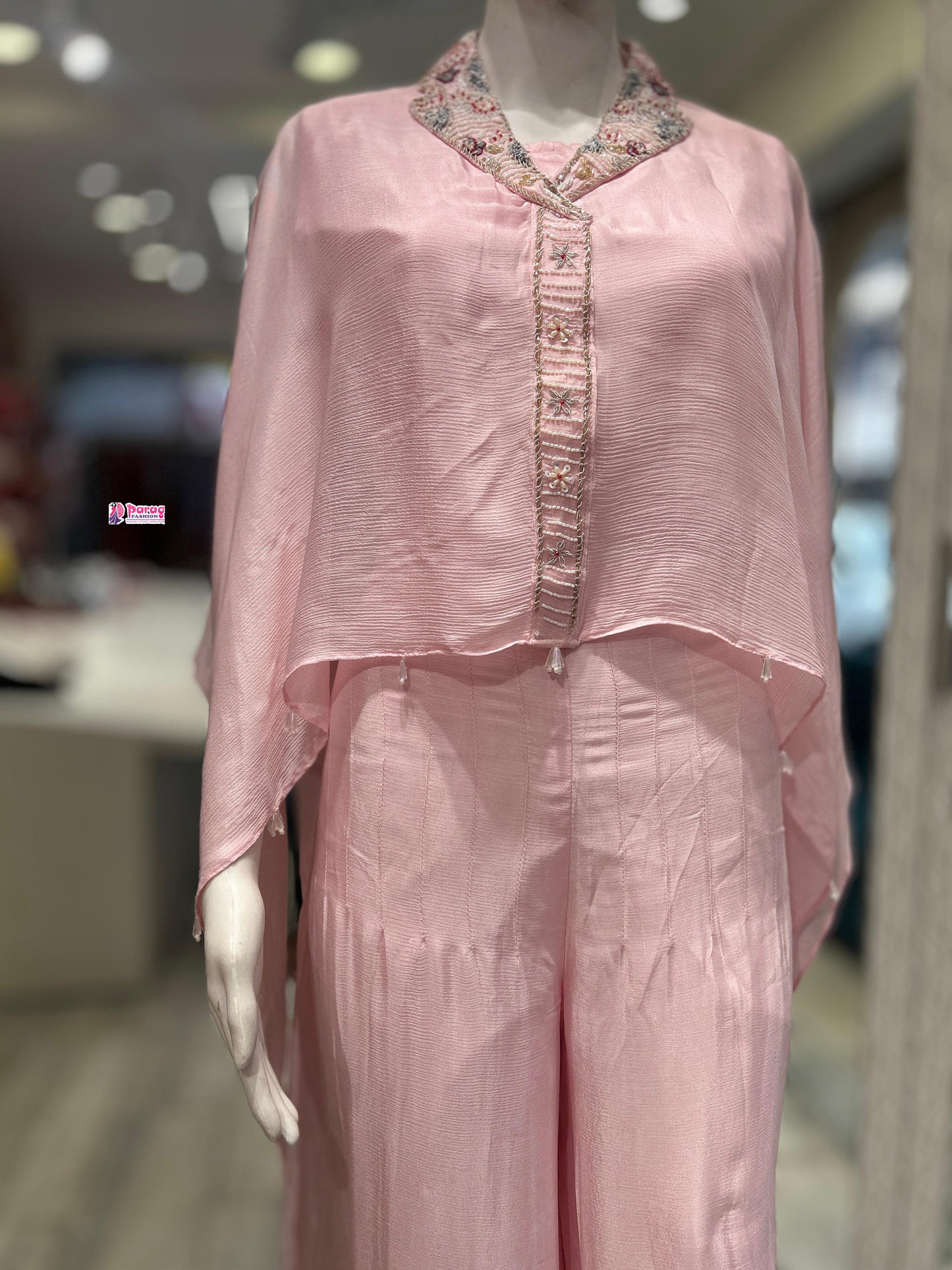 Chinon fabric Indo-Western set