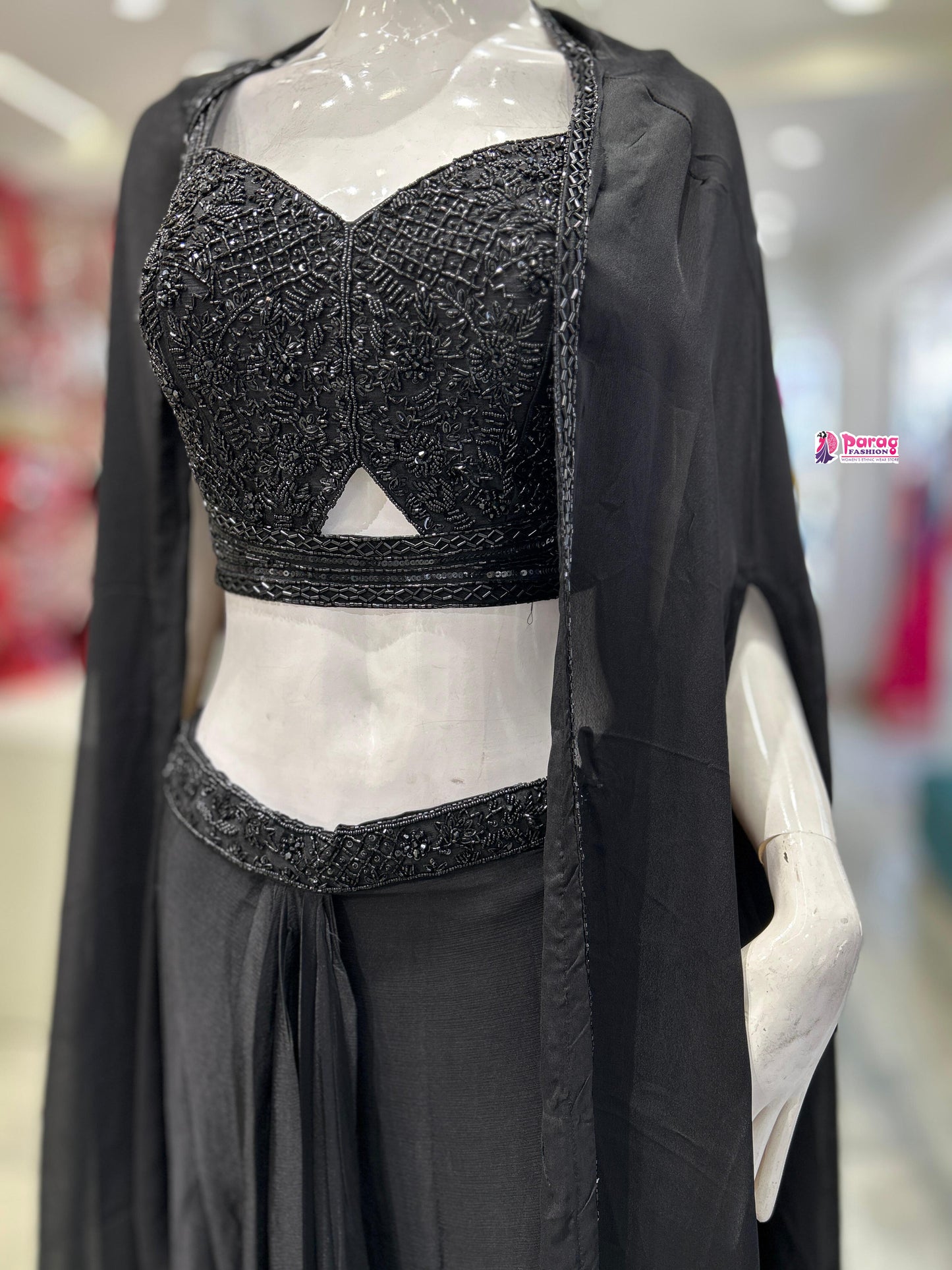 This Chinon crop top skirt set