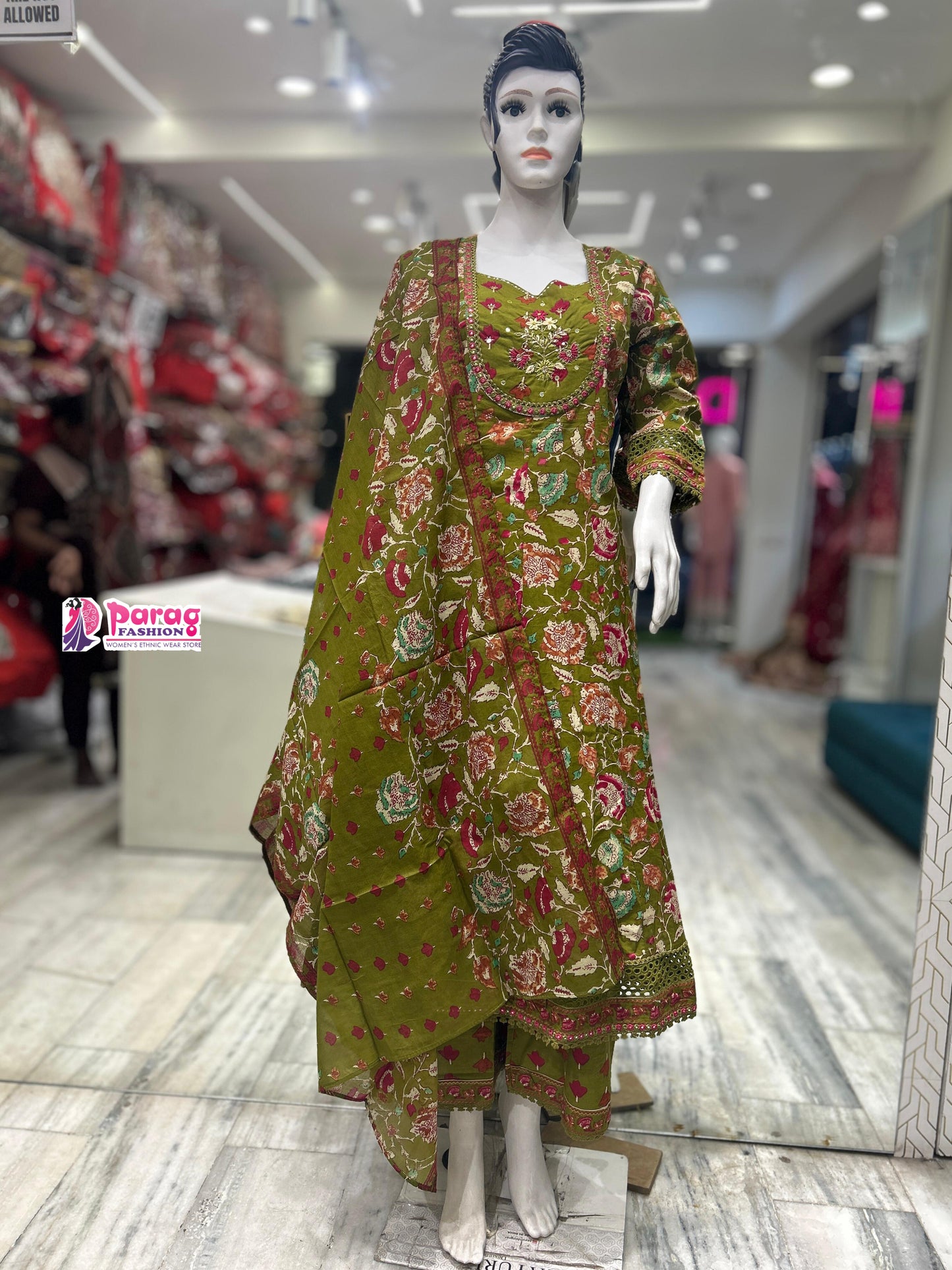 Cotton Anarkali Kurti Suit Set