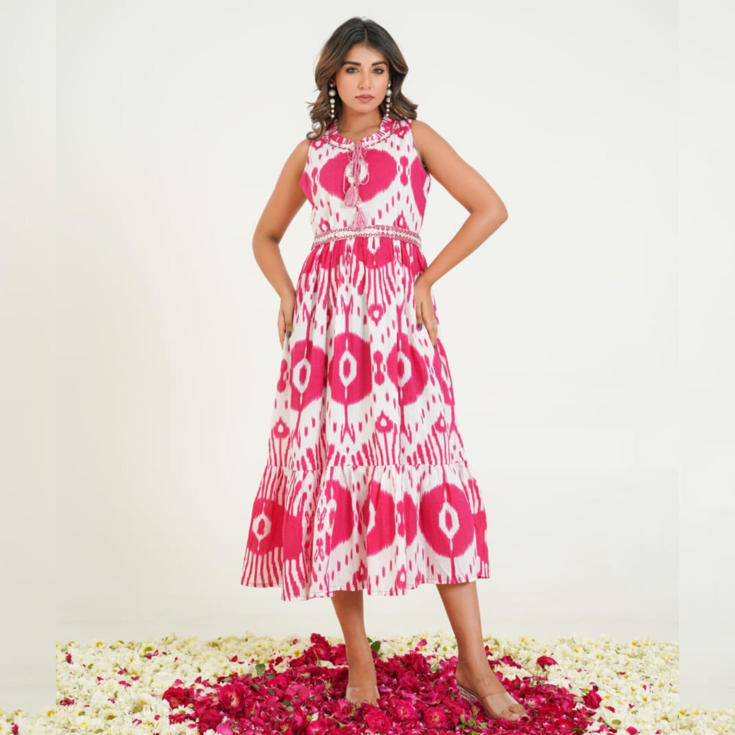 Cotton fabric Single Kurti Gher Set