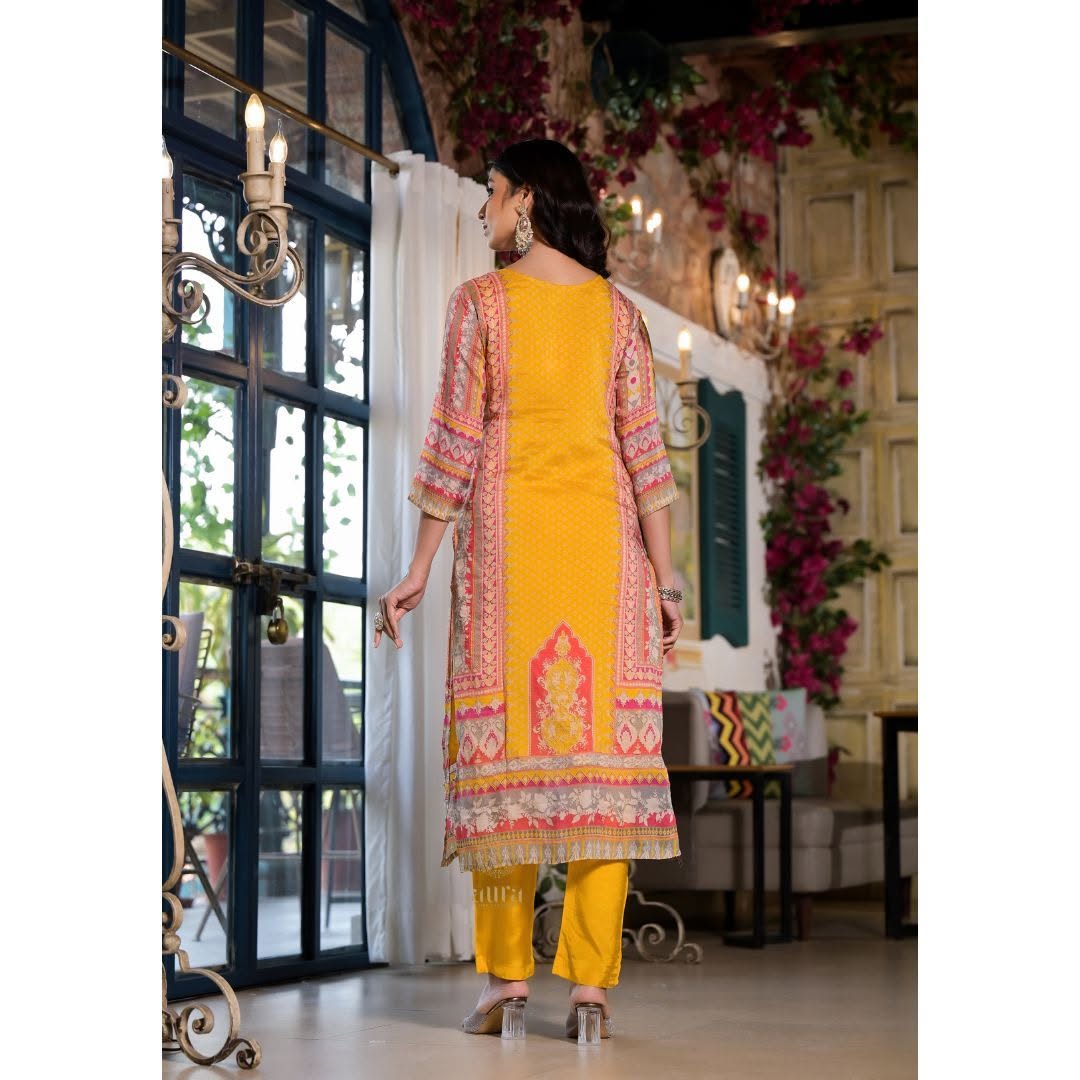 Dazzle at any party with our Organza Kurti Suit Set