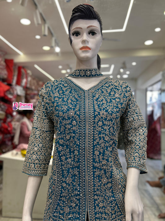 peplum kurti with palazzo set